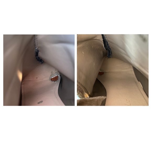 Loeffler Randall Ankle Booties 9 Khaki Green Gray Suede Leather Stacked Heel - Picture 12 of 16